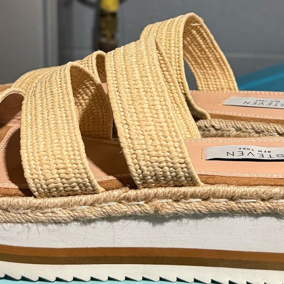 Steven by Steve madden sandals wedges raffia sz 8 wedge - Picture 2 of 6